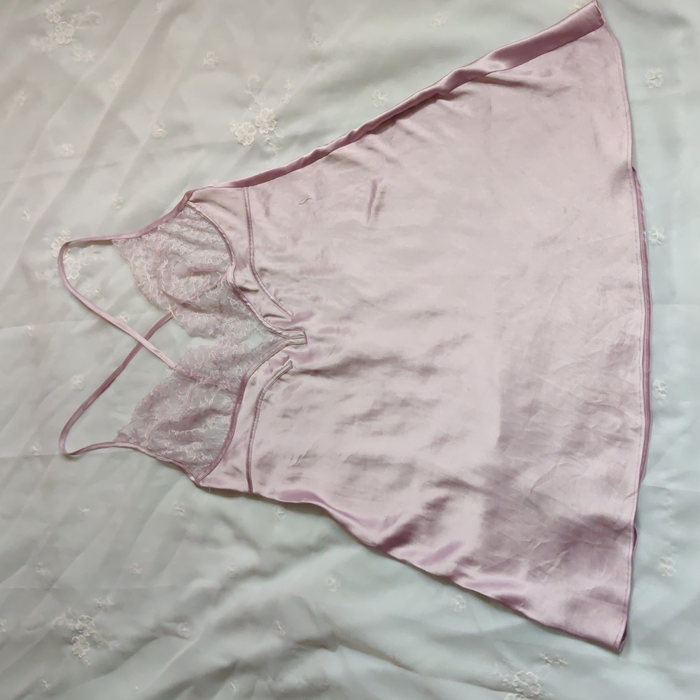 Lilac satin and lace Victoria's Secret chemise Large